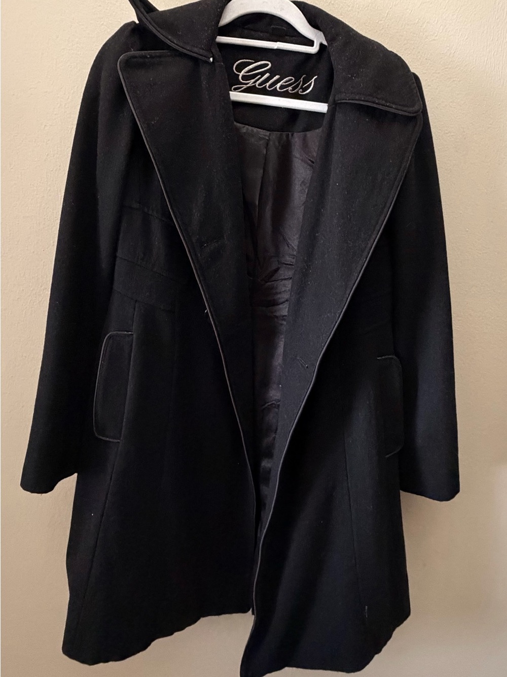 Guess Black Women's Pea Coat vintage